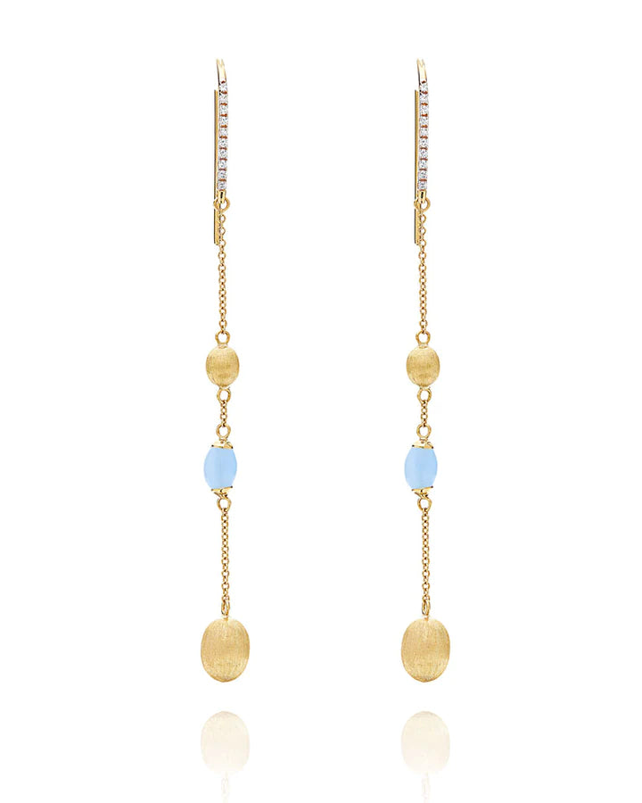 "AZURE" GOLD AND AQUAMARINE EVERYDAY DROP EARRINGS