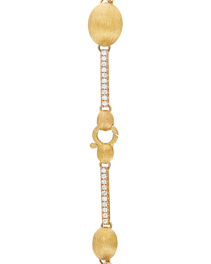 "ARIA" GOLD BOULES AND DIAMONDS BARS BRACELET