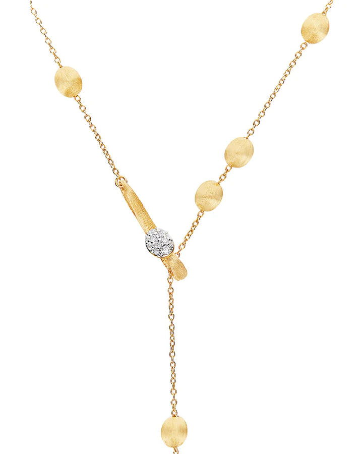 "SOFFIO" GOLD AND DIAMONDS Y NECKLACE