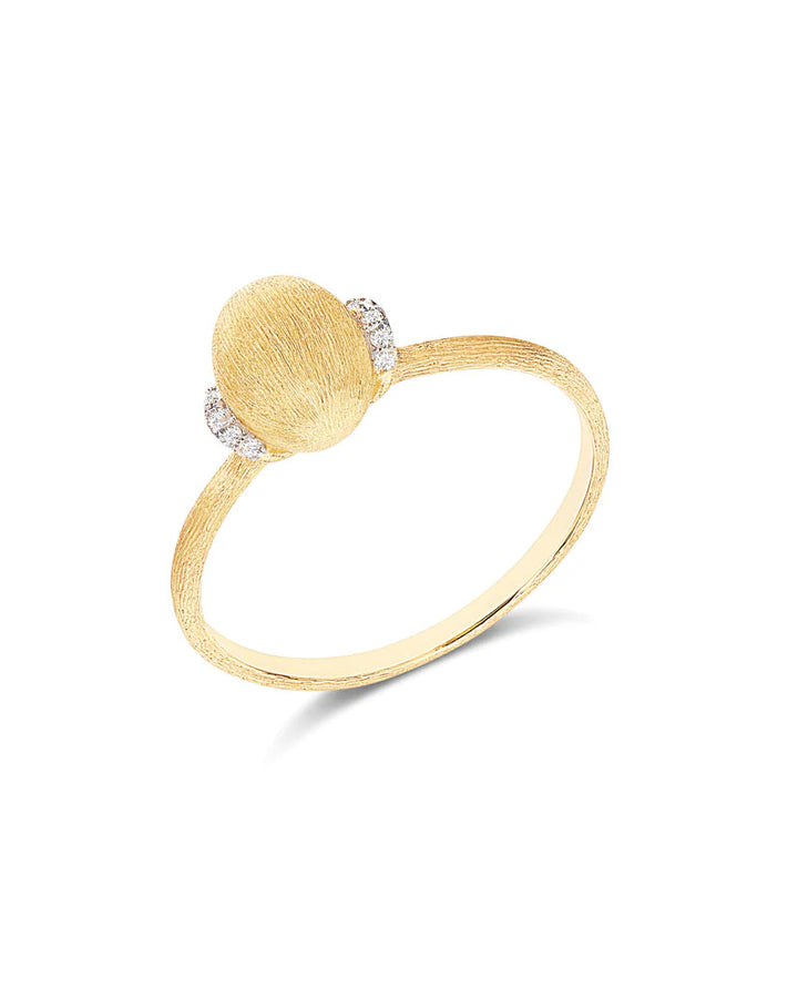 "ÉLITE" DIAMONDS AND GOLD BOULE RING (SMALL)