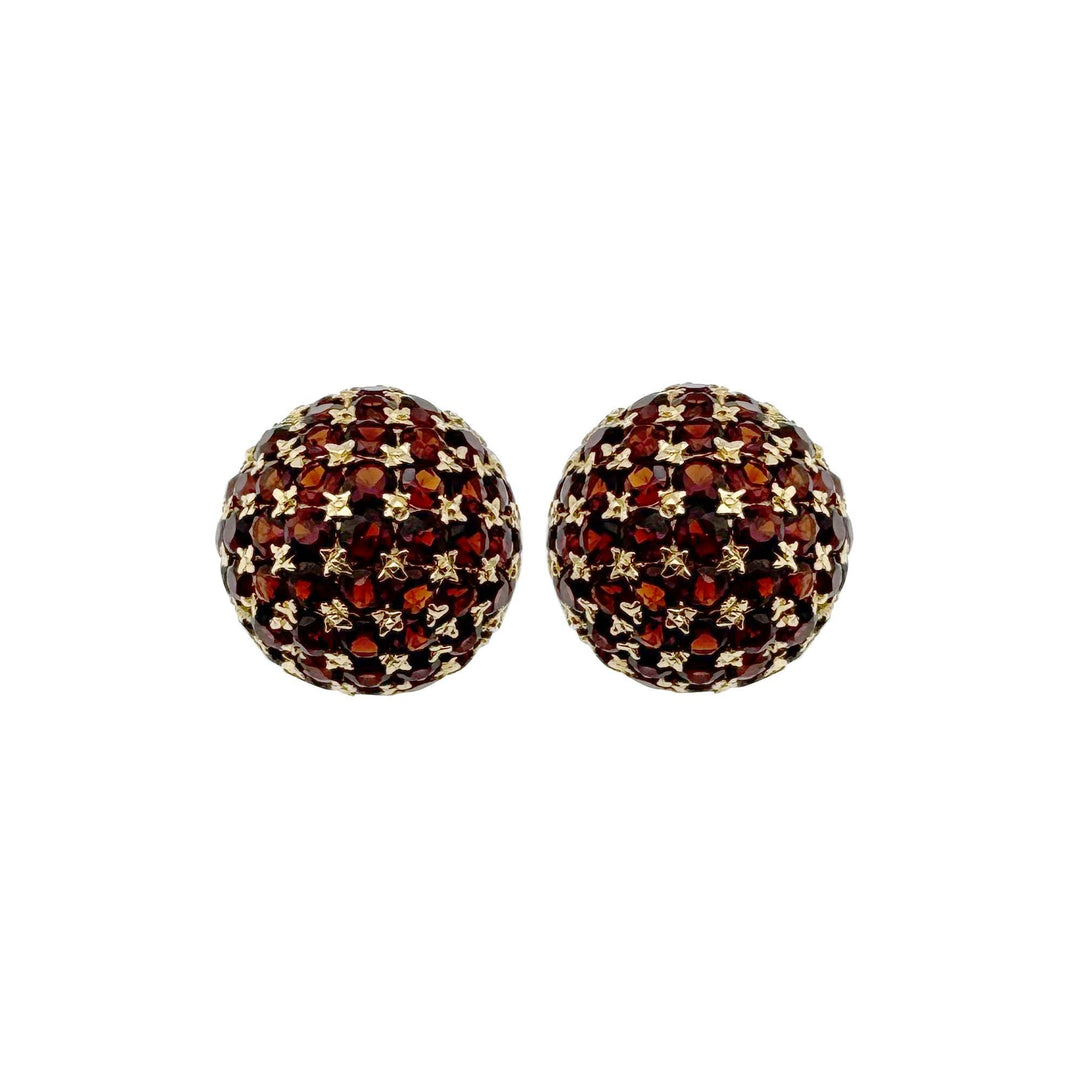 Vintage Gold Earrings with Garnets