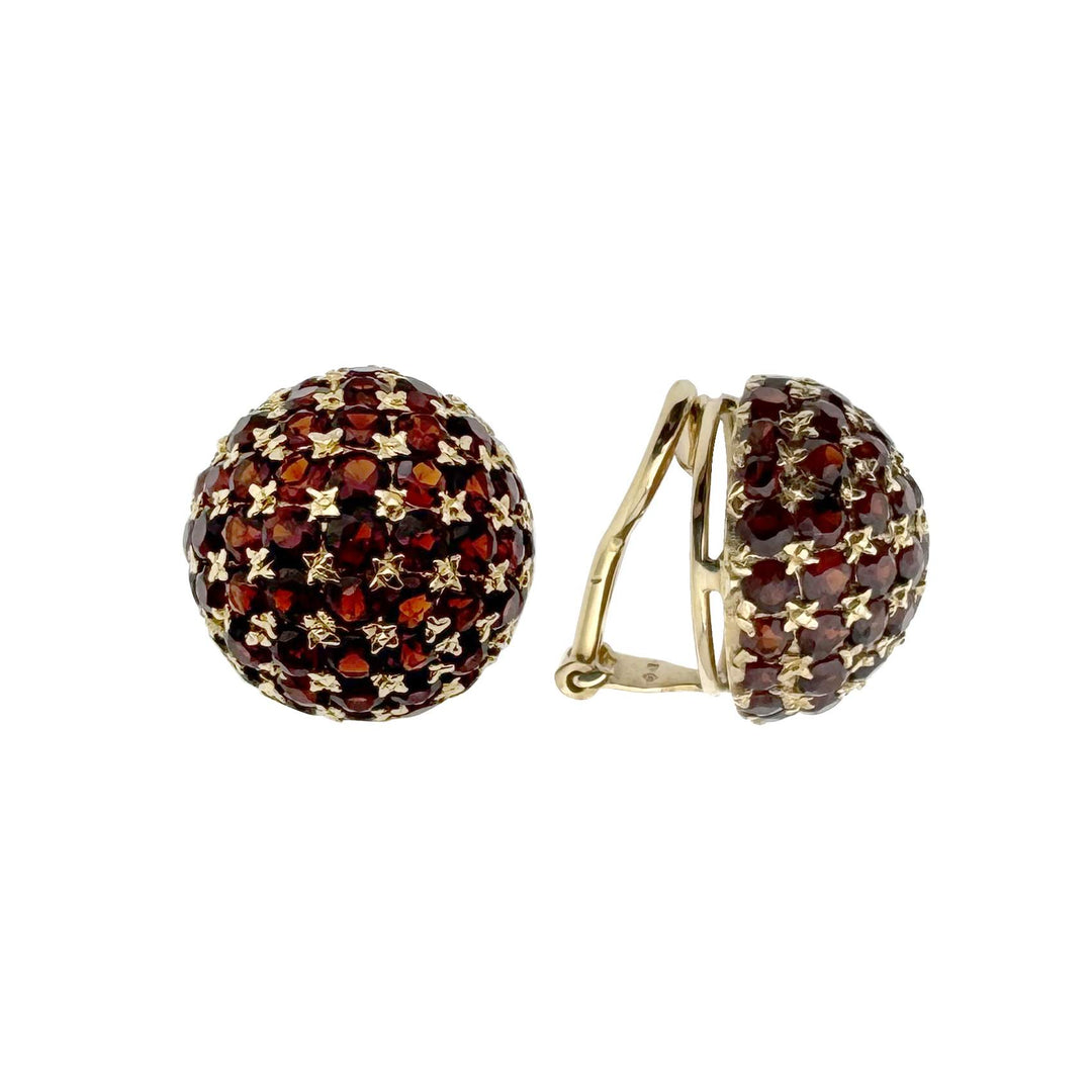 Vintage Gold Earrings with Garnets