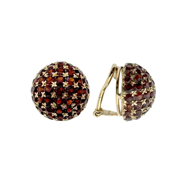 Vintage Gold Earrings with Garnets