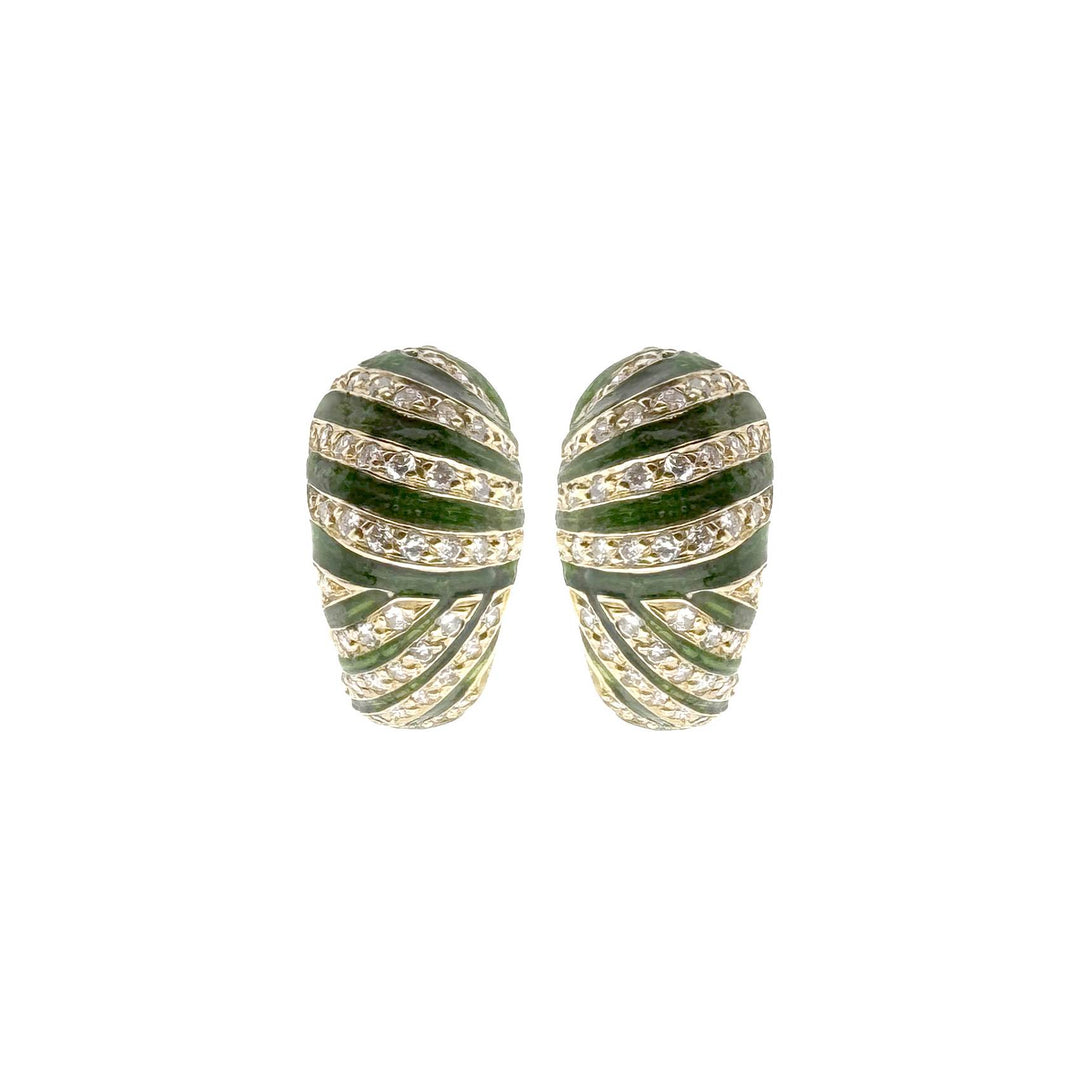 Vintage Gold Earrings with Diamonds