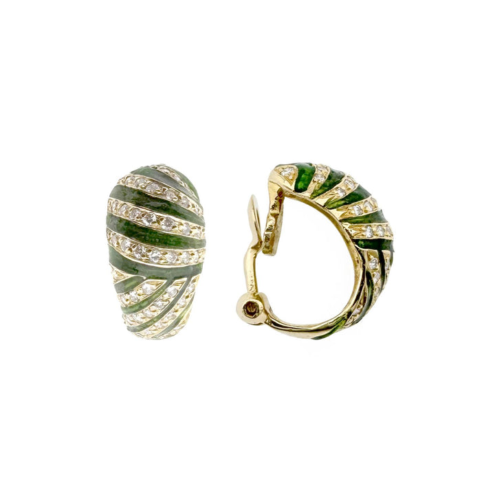 Vintage Gold Earrings with Diamonds
