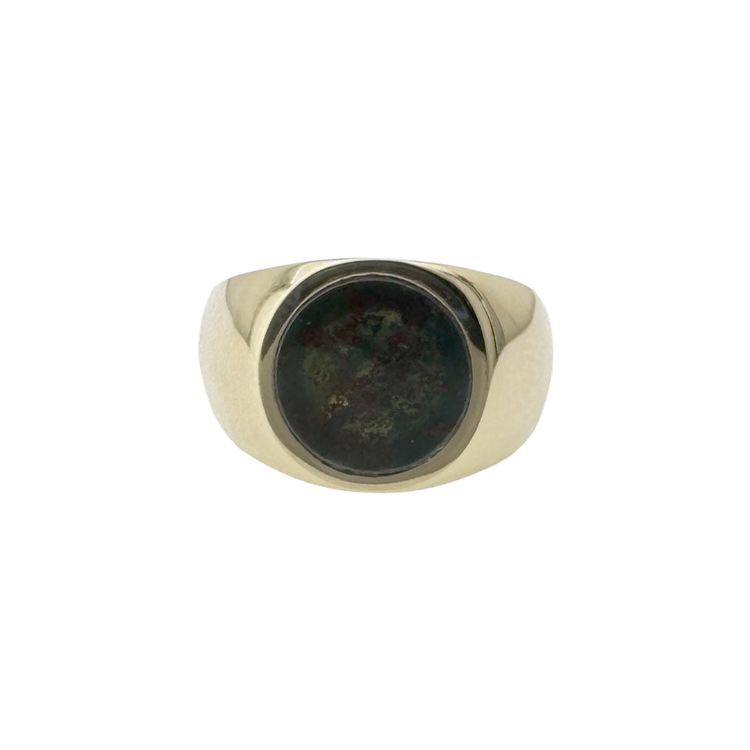 Men's Gold Ring with Bloodstone