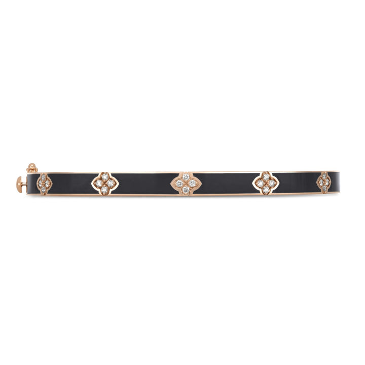 LOVE IN VERONA BANGLE WITH BLACK ENAMEL AND DIAMONDS