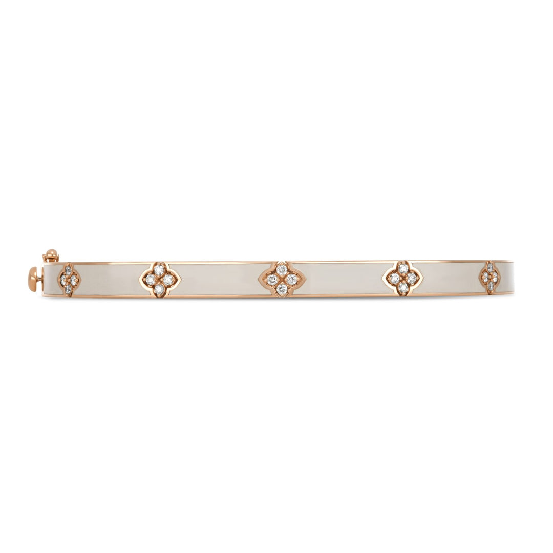 LOVE IN VERONA BANGLE WITH WHITE ENAMEL AND DIAMONDS