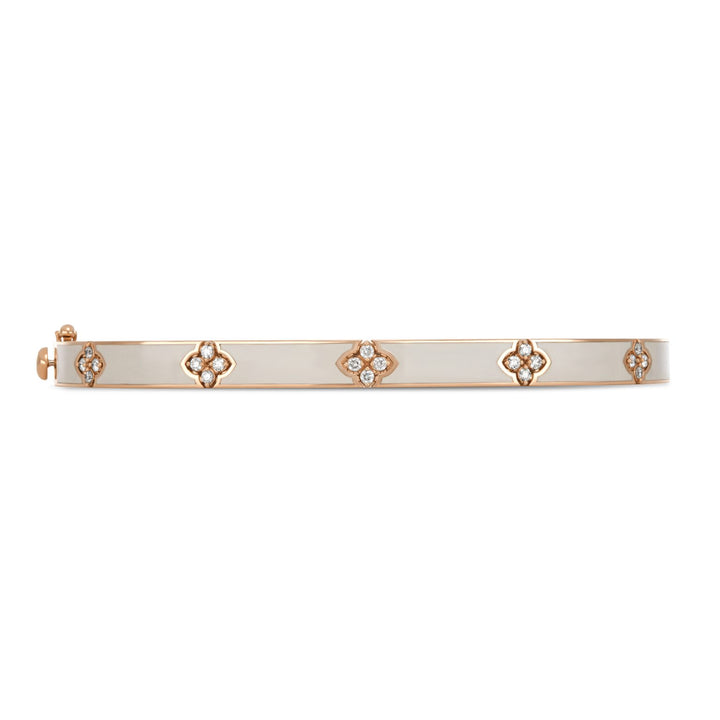 LOVE IN VERONA BANGLE WITH WHITE ENAMEL AND DIAMONDS
