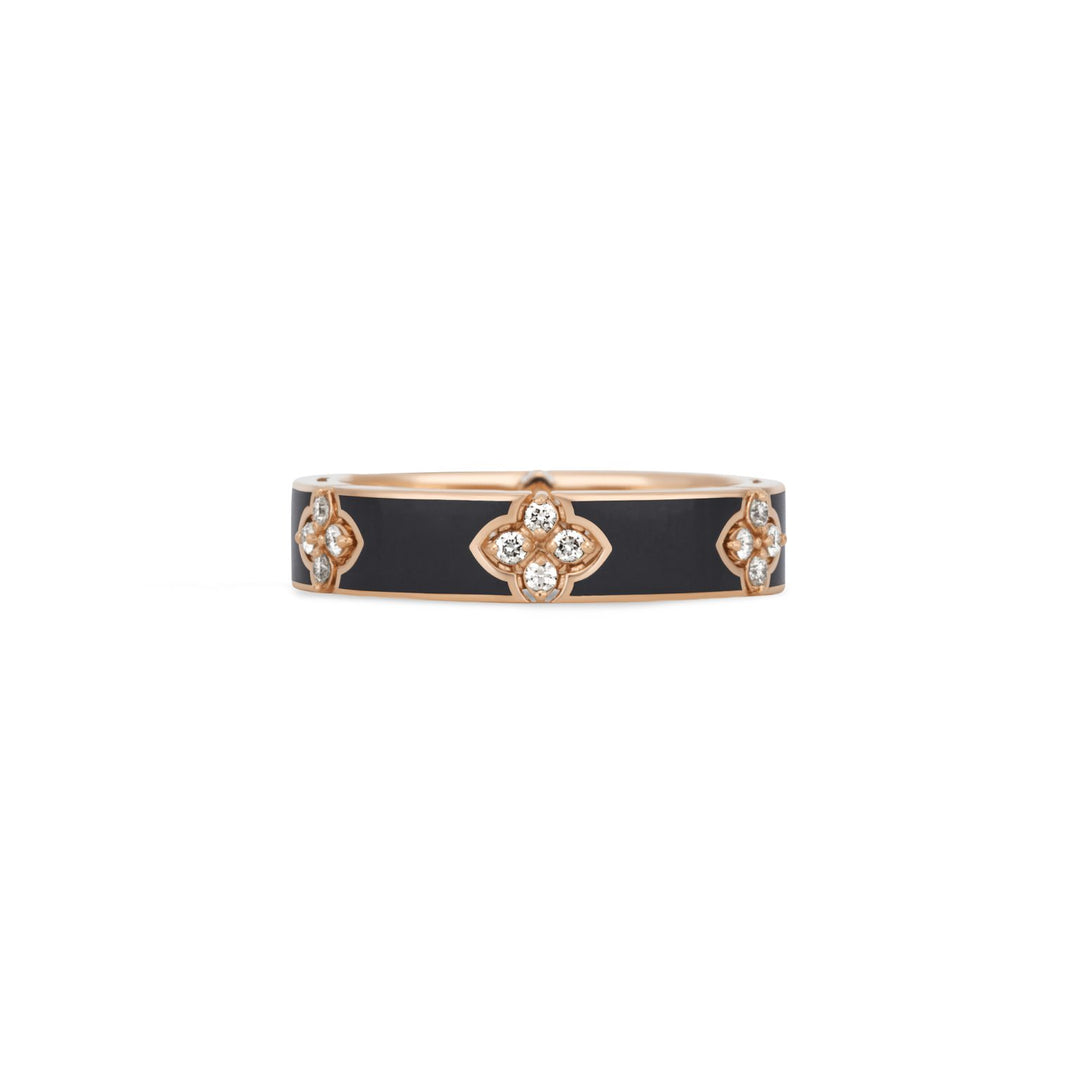 LOVE IN VERONA RING WITH BLACK ENAMEL AND DIAMONDS