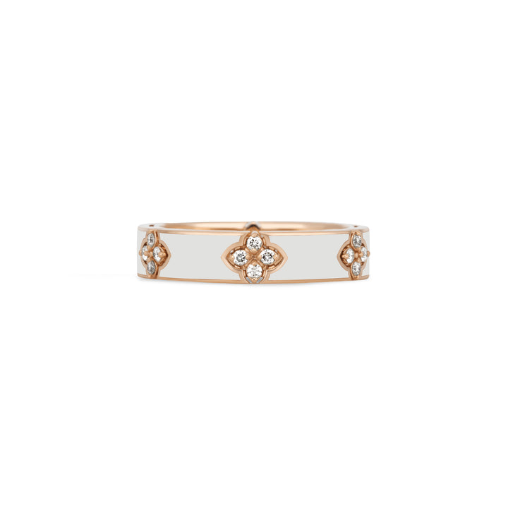 LOVE IN VERONA RING WITH WHITE ENAMEL AND DIAMONDS