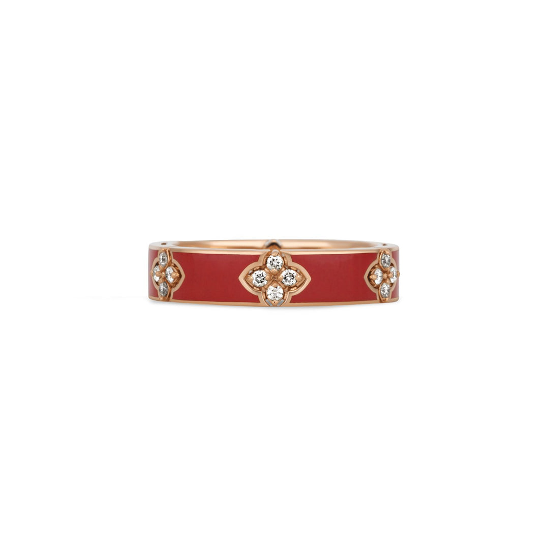 LOVE IN VERONA RING WITH CORAL ENAMEL AND DIAMONDS