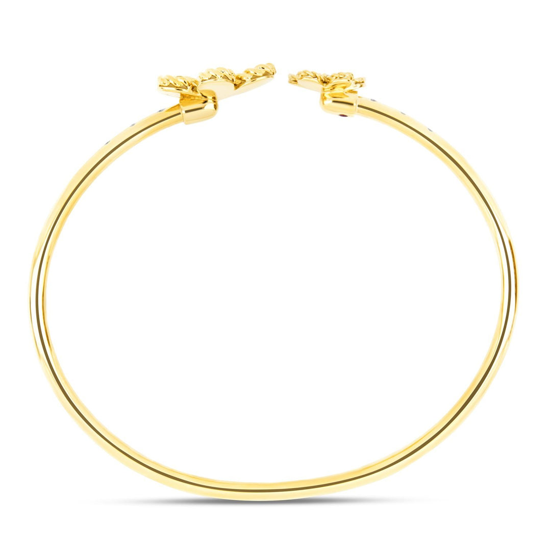 JASMINE BANGLE WITH DIAMONDS AND MOTHER OF PEARL