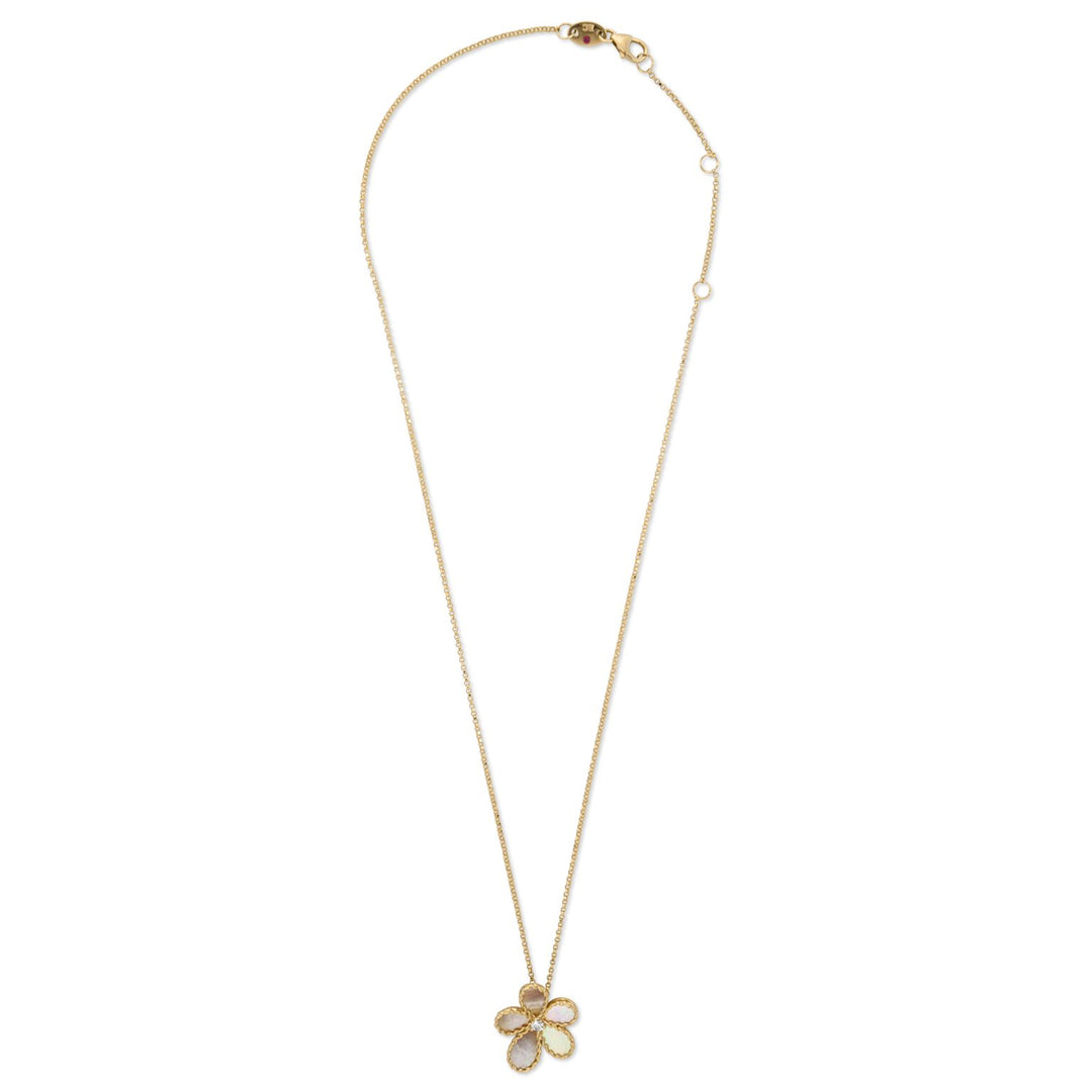 JASMINE NECKLACE WITH DIAMONDS AND MOTHER OF PEARL