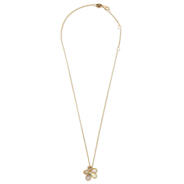 JASMINE NECKLACE WITH DIAMONDS AND MOTHER OF PEARL