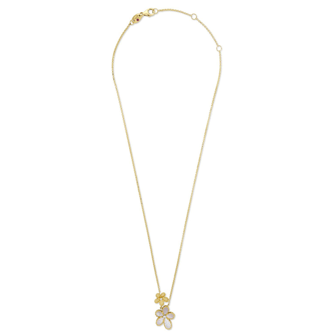 JASMINE NECKLACE WITH DIAMONDS AND MOTHER OF PEARL