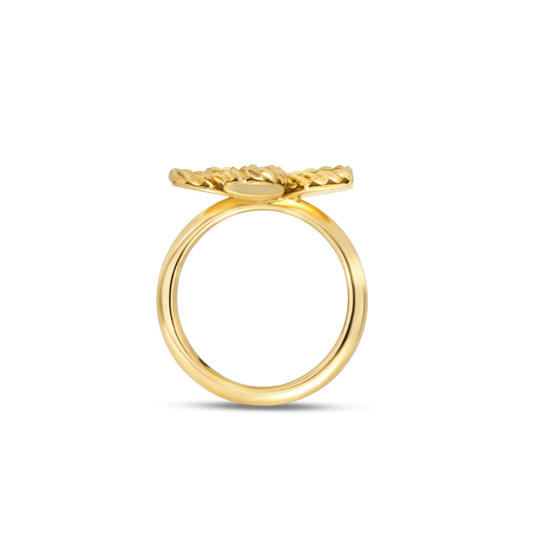JASMINE RING WITH DIAMONDS AND MOTHER OF PEARL