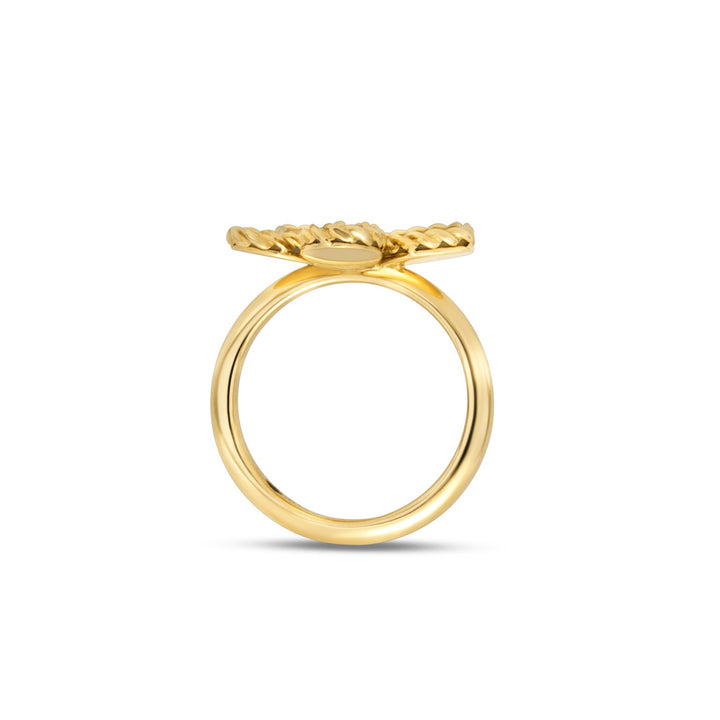 JASMINE RING WITH DIAMONDS AND MOTHER OF PEARL