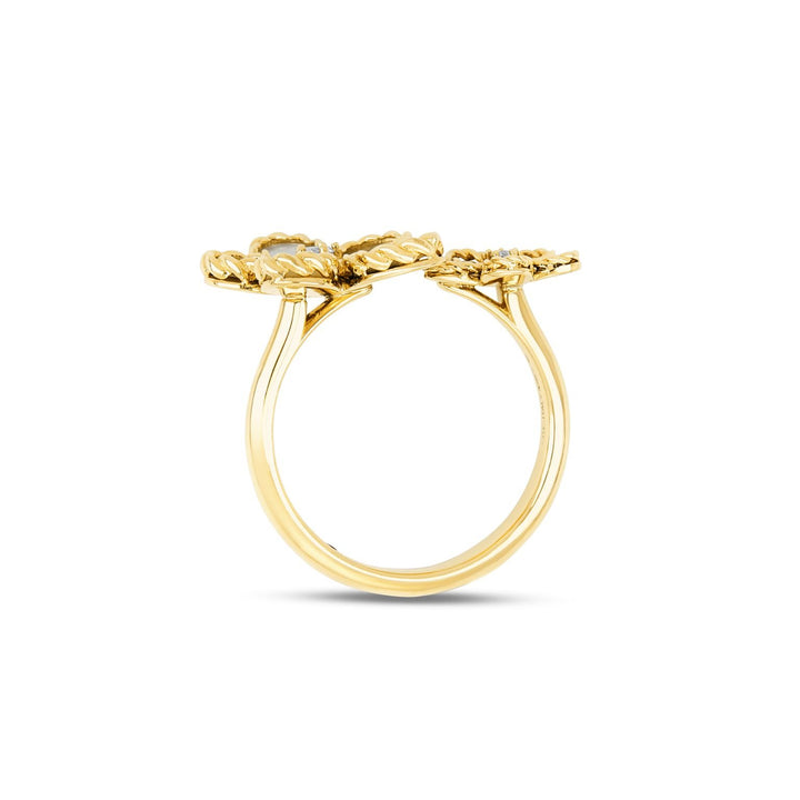 JASMINE RING WITH DIAMONDS AND MOTHER OF PEARL