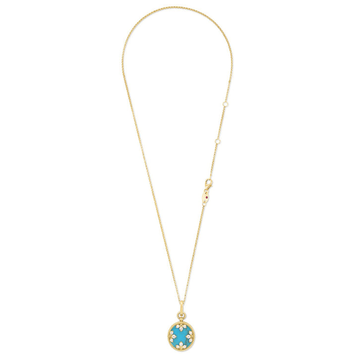 VENETIAN MEDALLIONS COLLAR WITH DIAMONDS AND TURQUOISE
