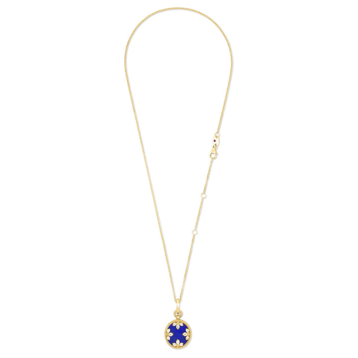 VENETIAN MEDALLIONS COLLAR WITH DIAMONDS AND LAPIS