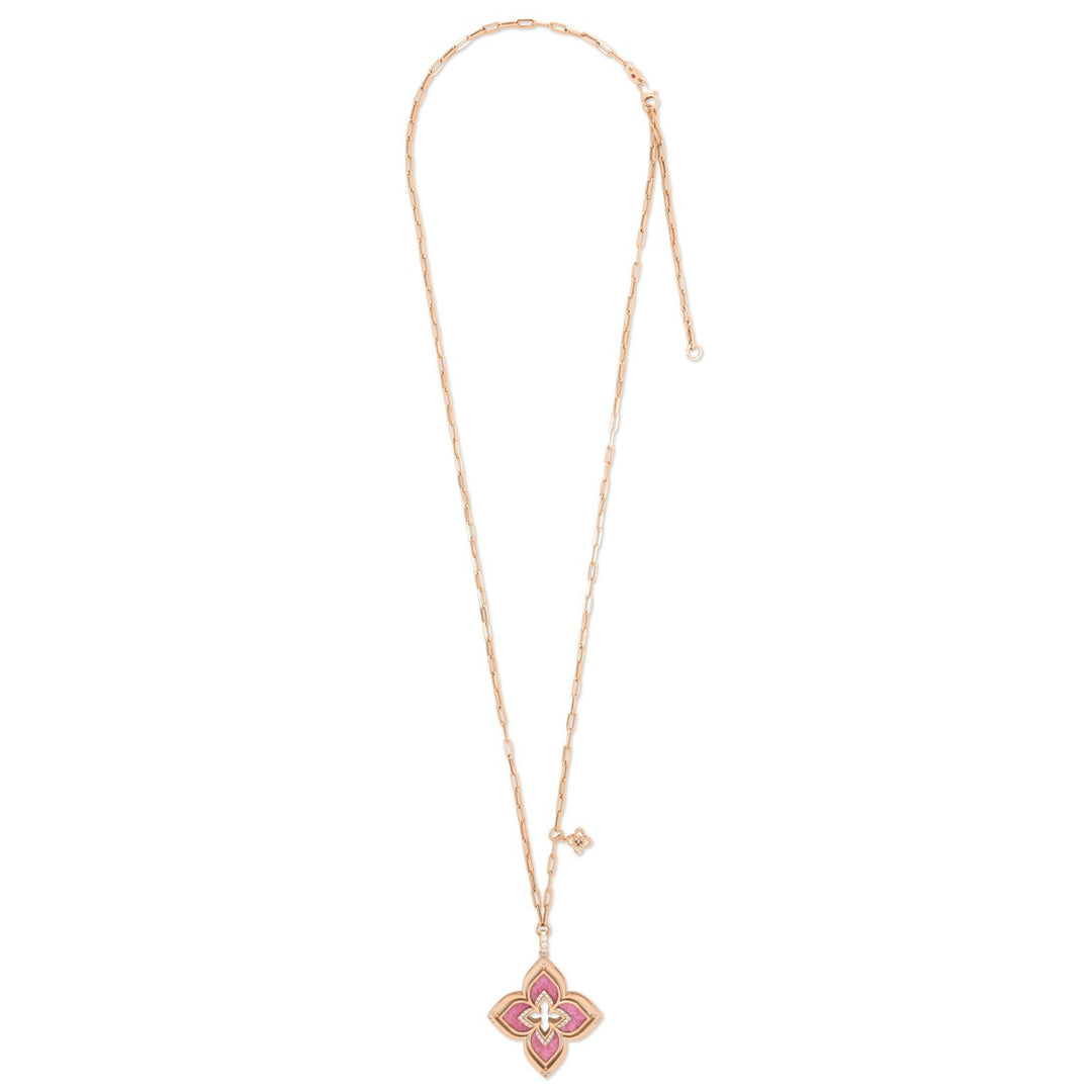 VENETIAN PRINCESS COLLAR WITH DIAMONDS AND RHODONITE