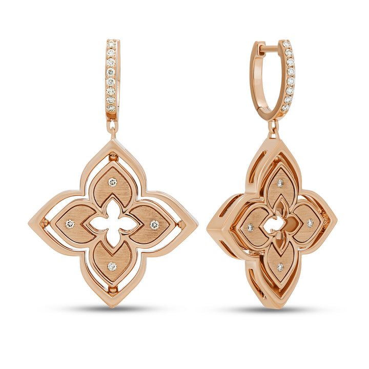 VENETIAN PRINCESS EARRINGS WITH DIAMONDS AND MOTHER OF PEARL