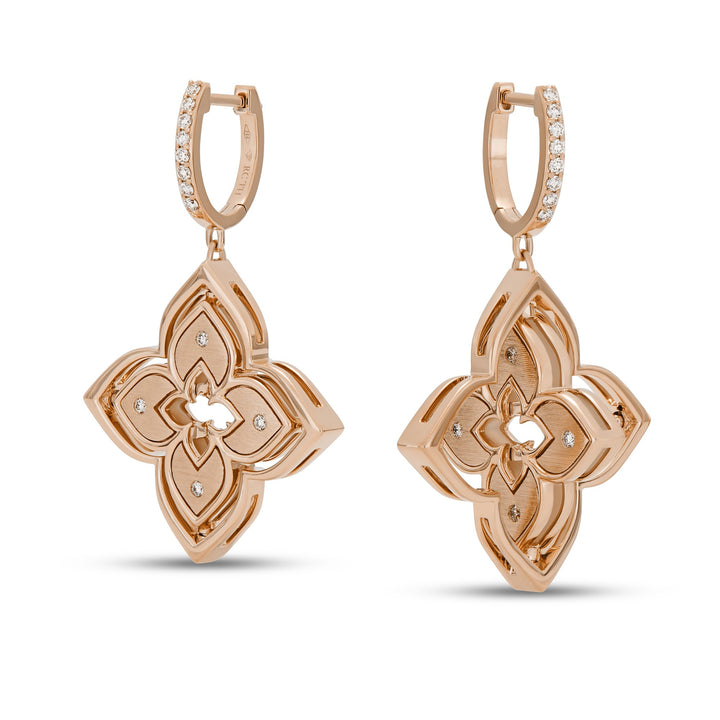 VENETIAN PRINCESS EARRINGS WITH DIAMONDS AND MOTHER OF PEARL