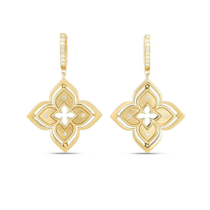 VENETIAN PRINCESS EARRINGS WITH DIAMONDS AND CHRYSOPRASE