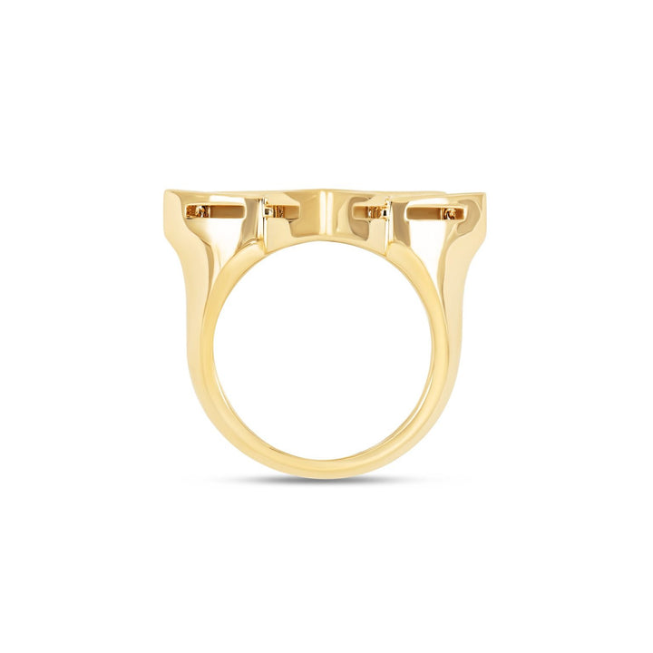 VENETIAN PRINCESS RING WITH DIAMONDS AND MOTHER OF PEARL