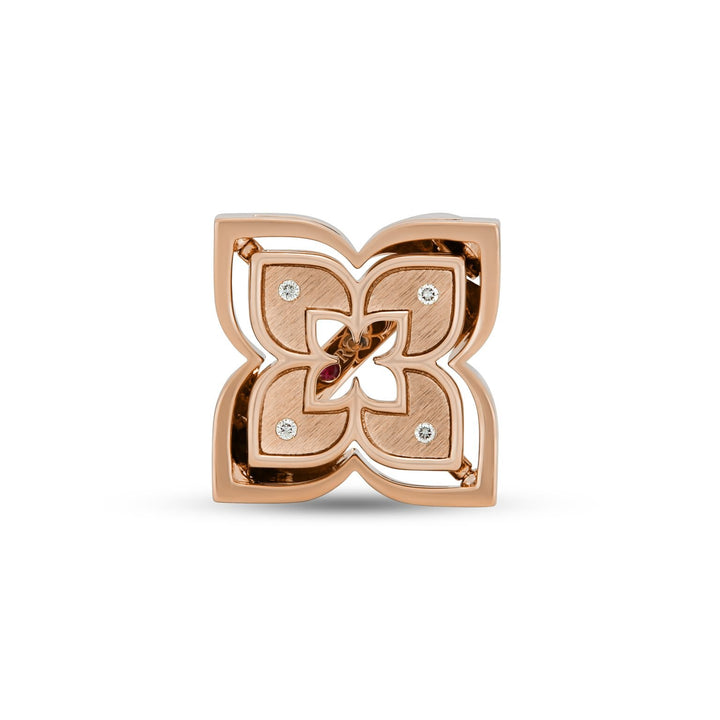 VENETIAN PRINCESS RING WITH DIAMONDS AND RHODONITE