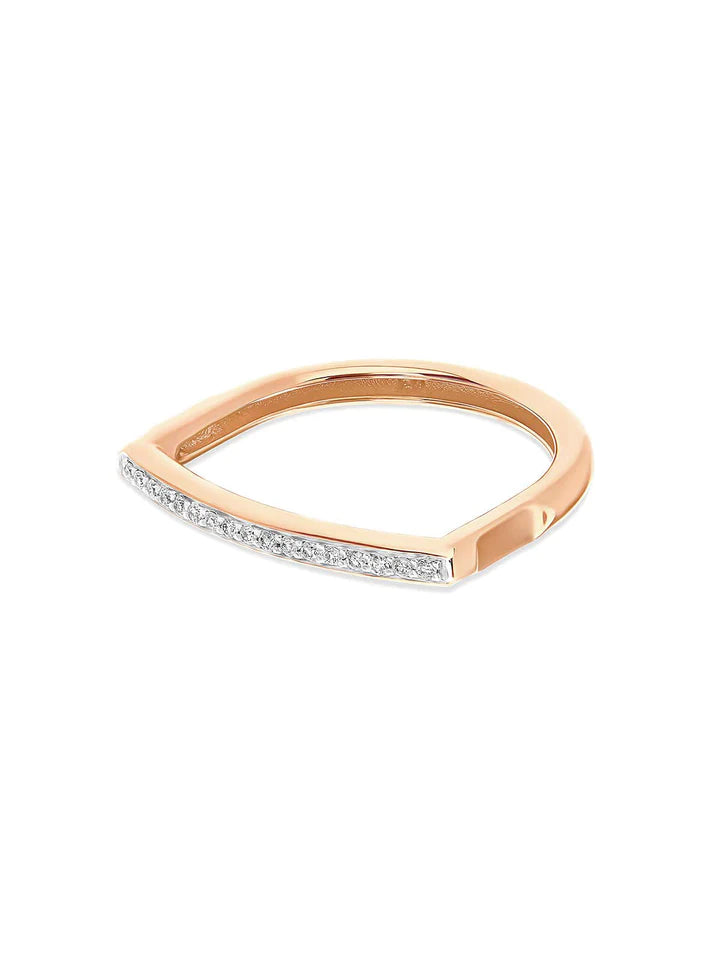 "LIBERA" ROSE GOLD AND DIAMONDS PAVÉ ESSENTIAL RING