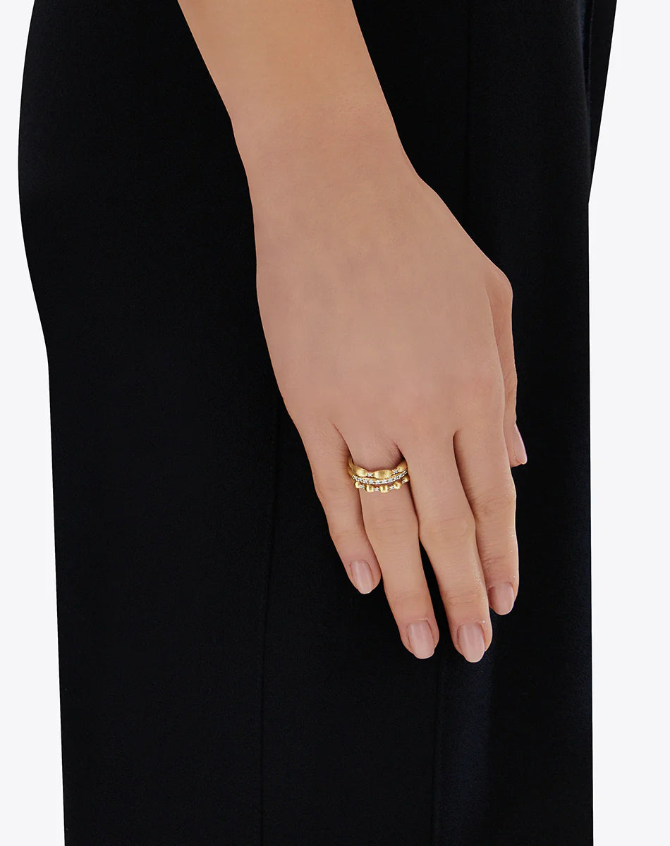 "ÉLITE" GOLD AND DIAMONDS TRIPLE BAND-RING