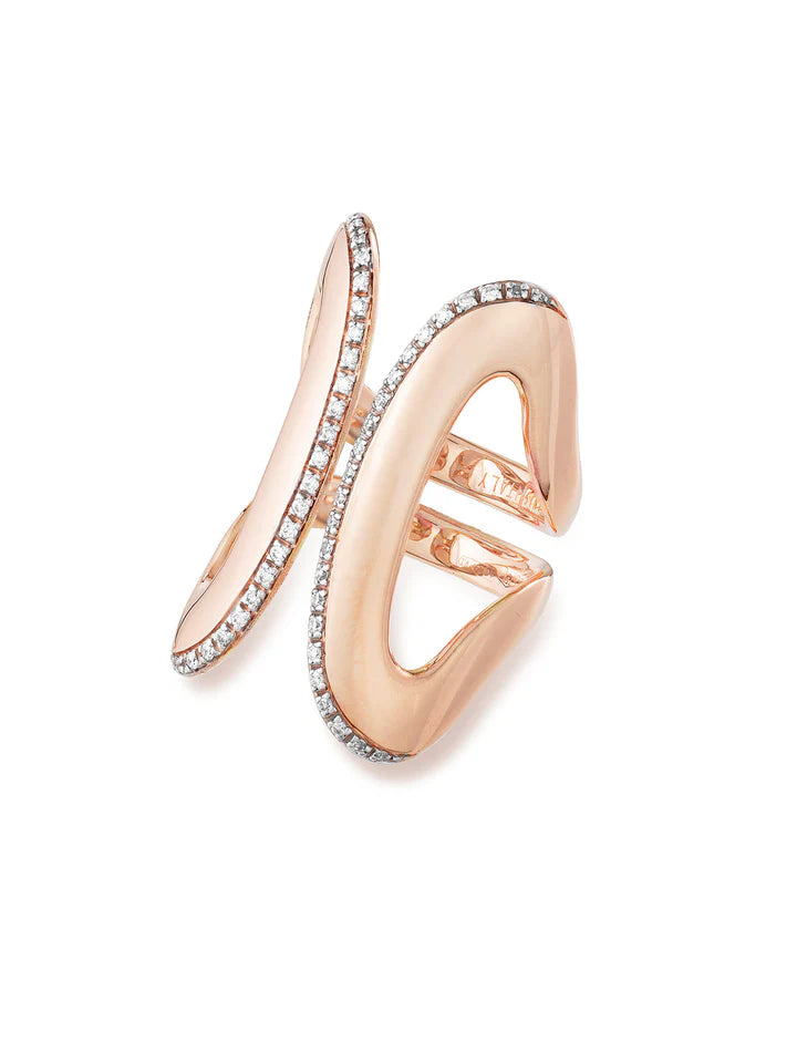 "LIBERA ICON" ROSE GOLD AND DIAMONDS STATEMENT RING