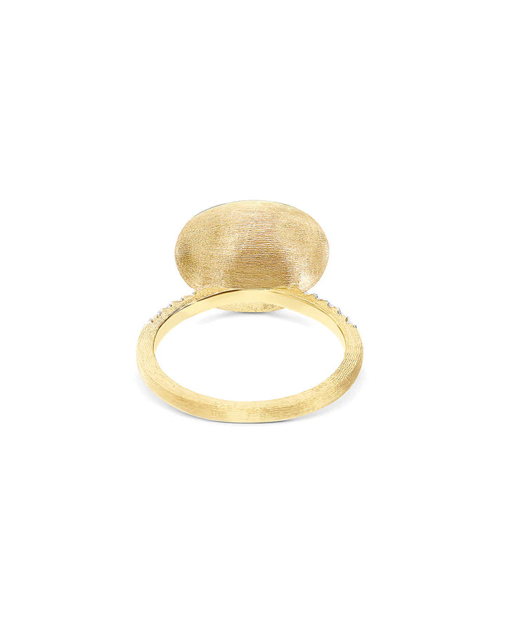 "BOULES" ROSOLIO GOLD, DIAMONDS, ROCK CRYSTAL, STRAWBERRY QUARTZ, AND MOTHER-OF-PEARL RING (MEDIUM)