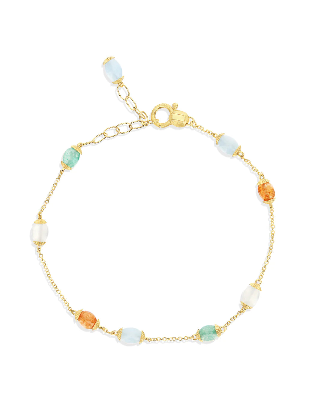 "RAINBOW" GOLD AND NATURAL STONES BRACELET