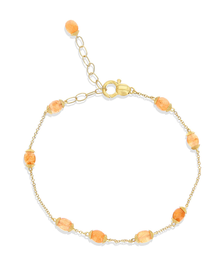 "PETRA" GOLD AND ORANGE AVENTURINE BRACELET