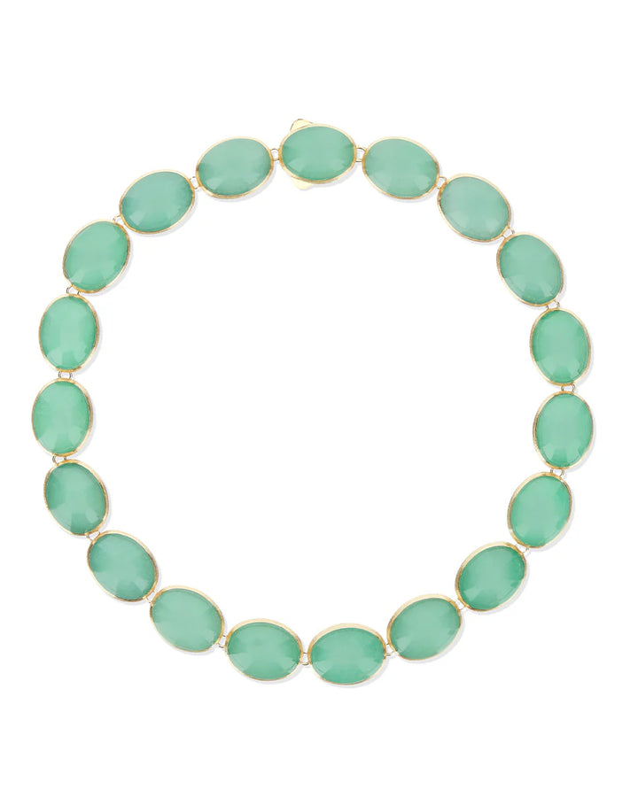 LATTEMENTA “MUSE” DOUBLE-SIDED BEADED CHOKER IN ENGRAVED GOLD, JADEITE AND ROCK CRYSTAL (MEDIUM)