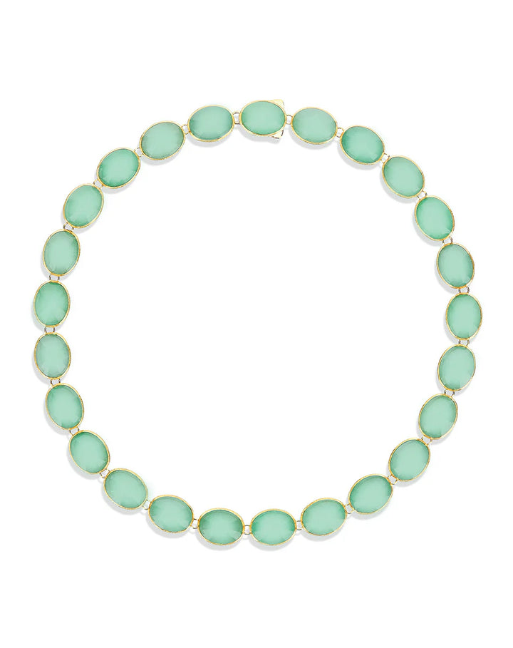 LATTEMENTA “MUSE” DOUBLE-SIDED BEADED CHOKER IN ENGRAVED GOLD, JADEITE AND ROCK CRYSTAL (SMALL)