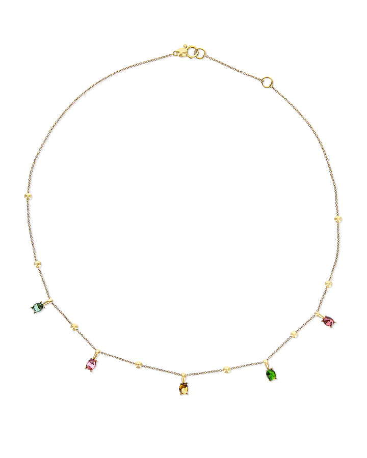 "TOURMALINES" GOLD AND TOURMALINE COLORFUL COLLAR NECKLACE