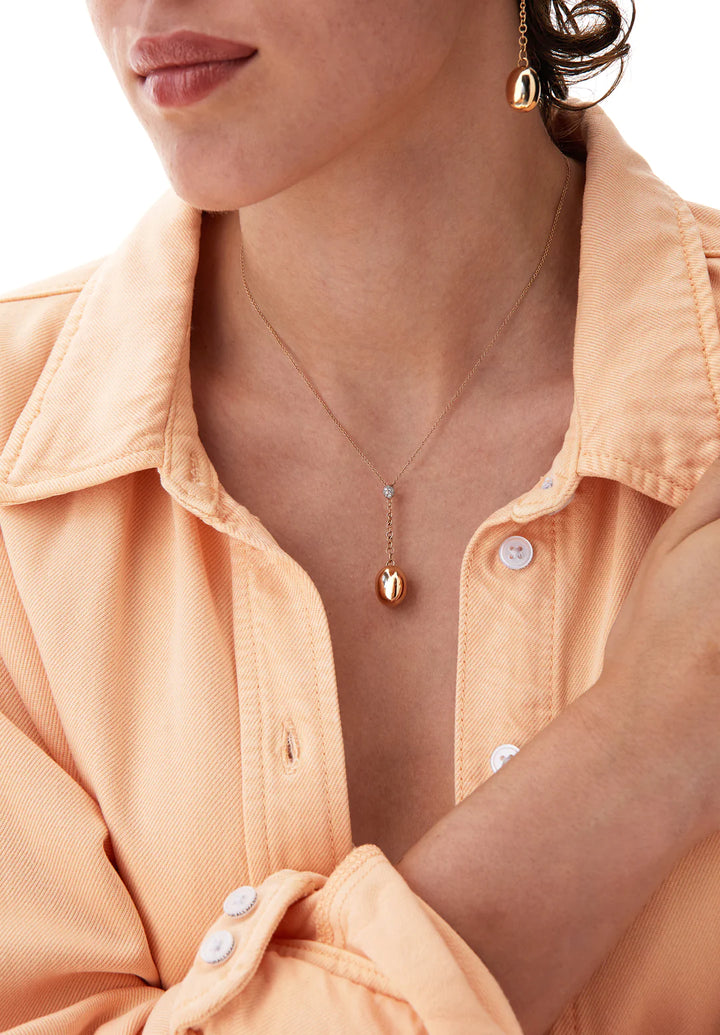 "CANDLE" ROSE GOLD AND DIAMONDS CHARMING PENDANT