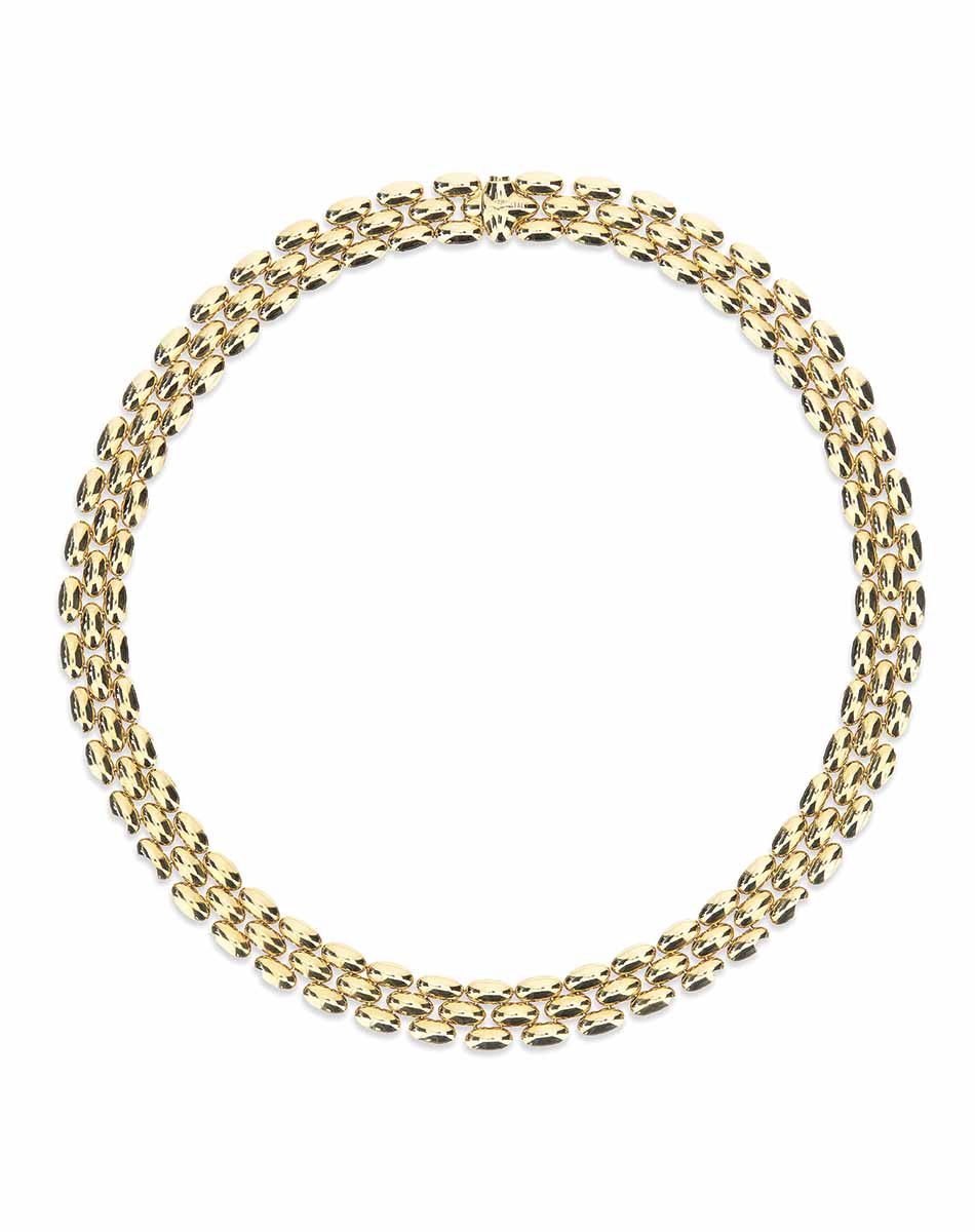 "DIVA" GOLD AND DIAMONDS STATEMENT NECKLACE