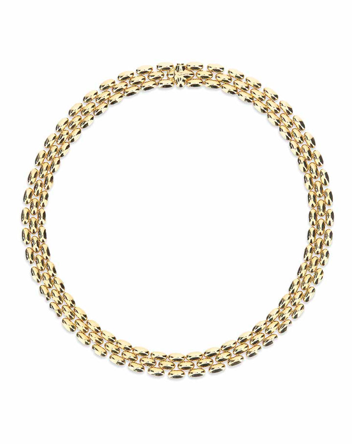 "DIVA" GOLD AND DIAMONDS STATEMENT NECKLACE
