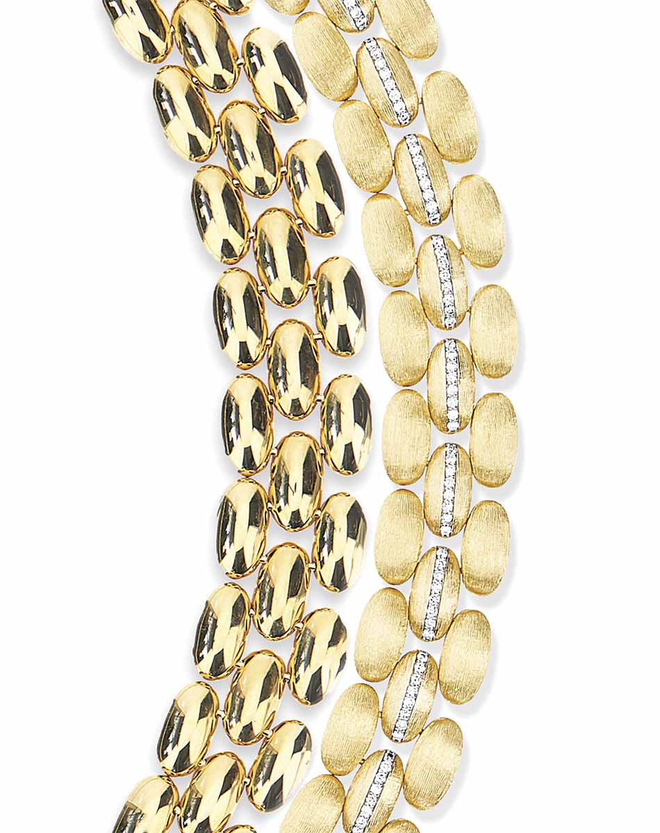 "DIVA" GOLD AND DIAMONDS STATEMENT NECKLACE