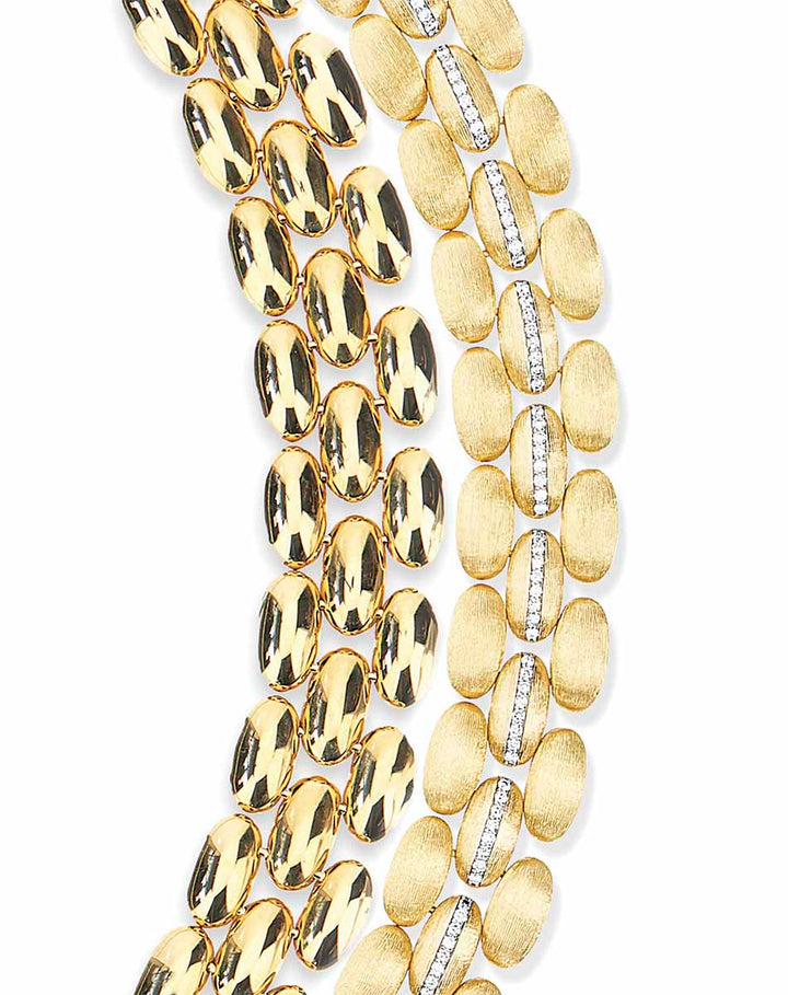"DIVA" GOLD AND DIAMONDS STATEMENT NECKLACE