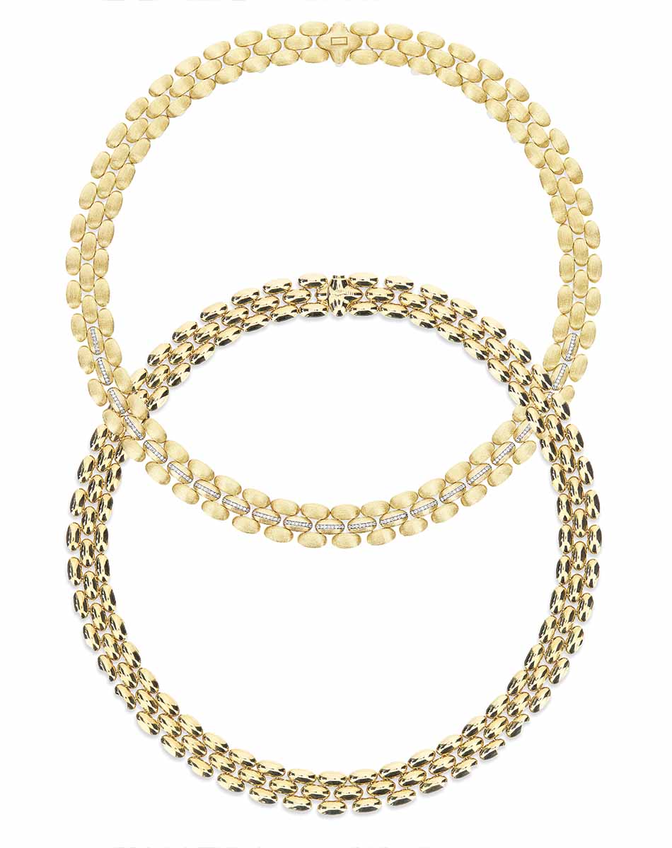 "DIVA" GOLD AND DIAMONDS STATEMENT NECKLACE