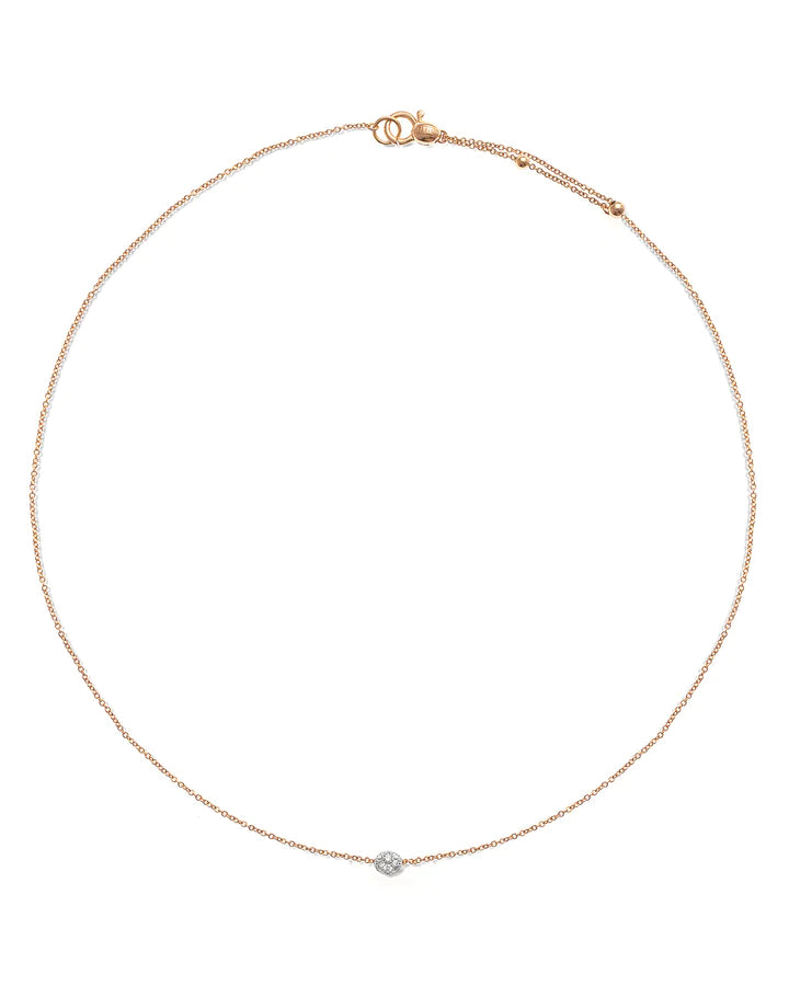 "DANCING ÉLITE" ROSE GOLD AND DIAMONDS BOULE LIGHT POINT NECKLACE
