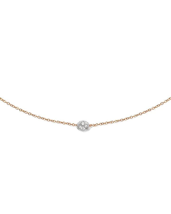 "DANCING ÉLITE" ROSE GOLD AND DIAMONDS BOULE LIGHT POINT NECKLACE
