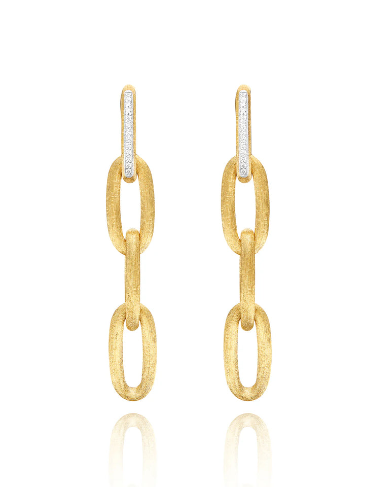 "libera soul" gold and diamonds chain earrings