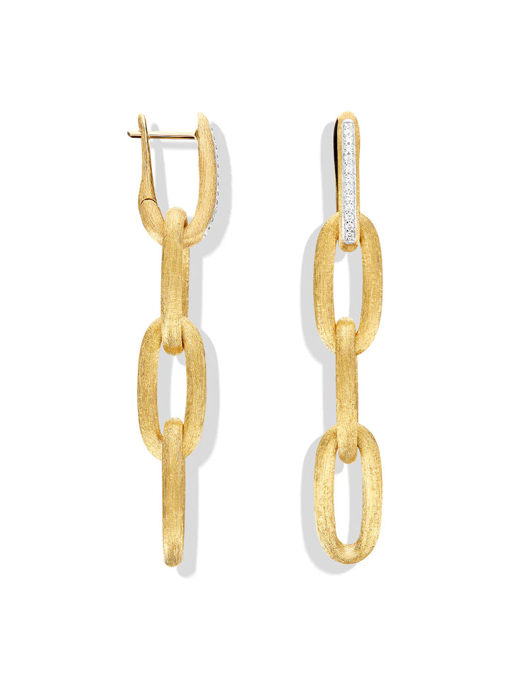 "libera soul" gold and diamonds chain earrings